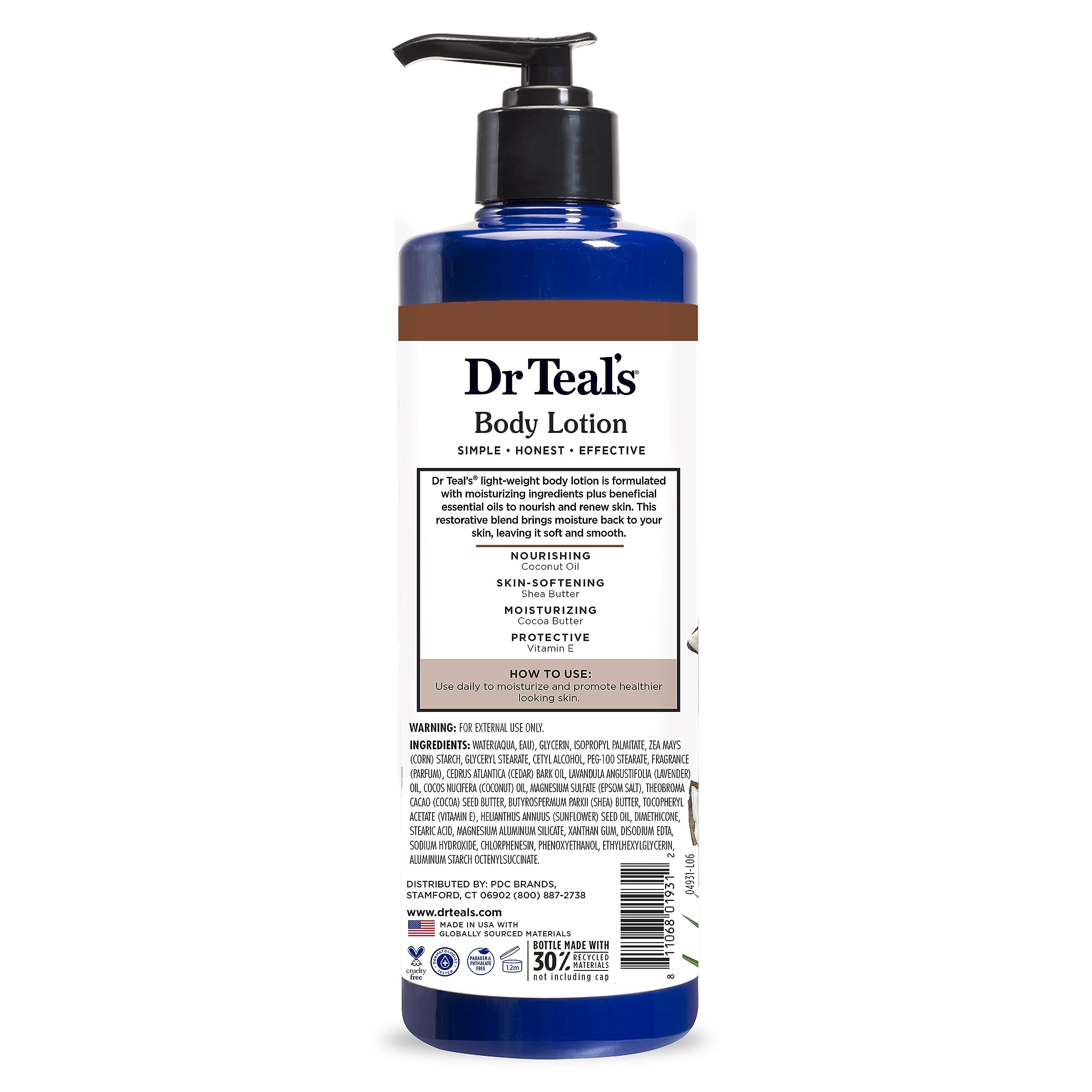 Dr Teal's coconut scent evokes tropical relaxation