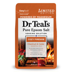 Dr Teal's Cozy Fireside bottle for relaxing bath rituals