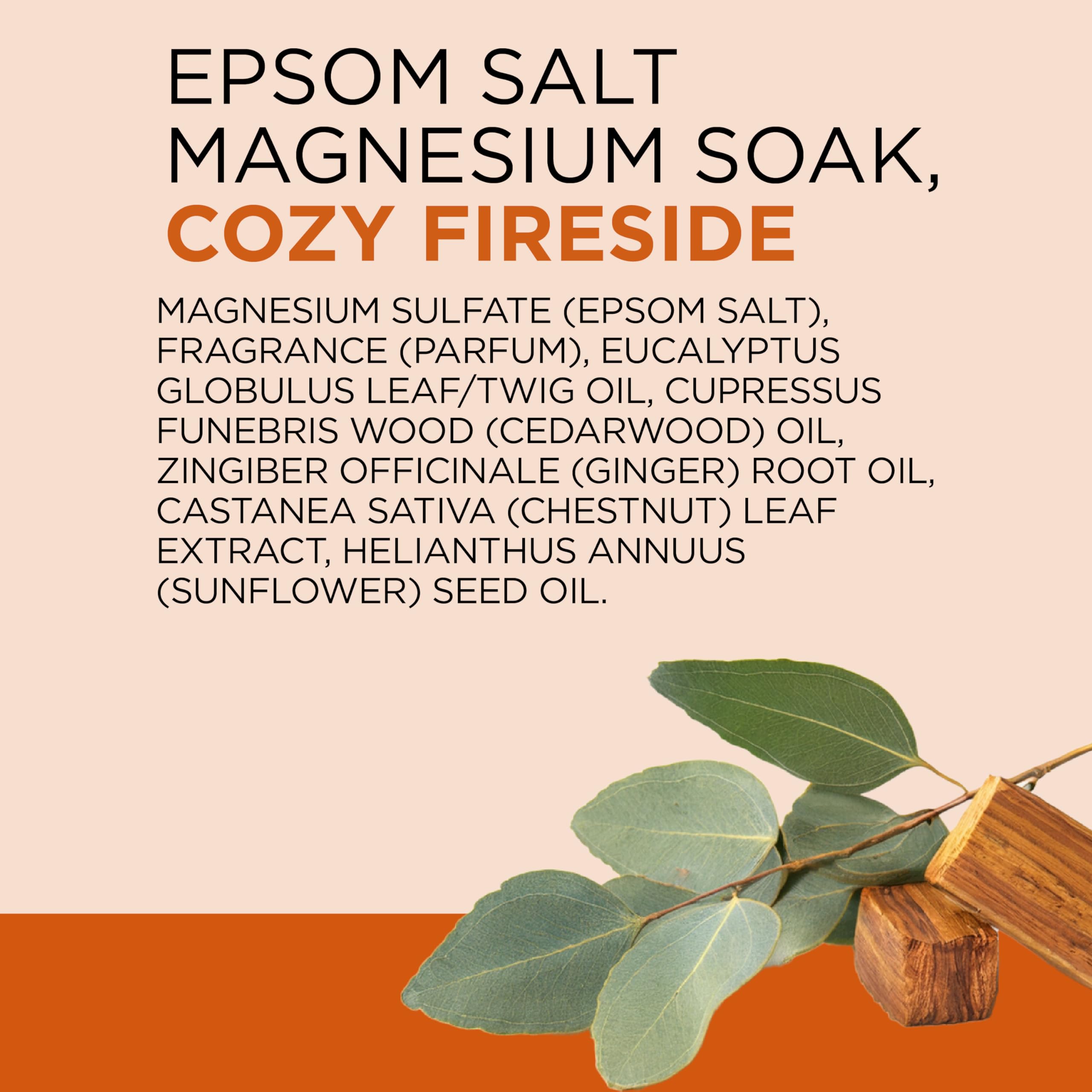 Self-care routine featuring Dr Teal's Cozy Fireside relaxation soak