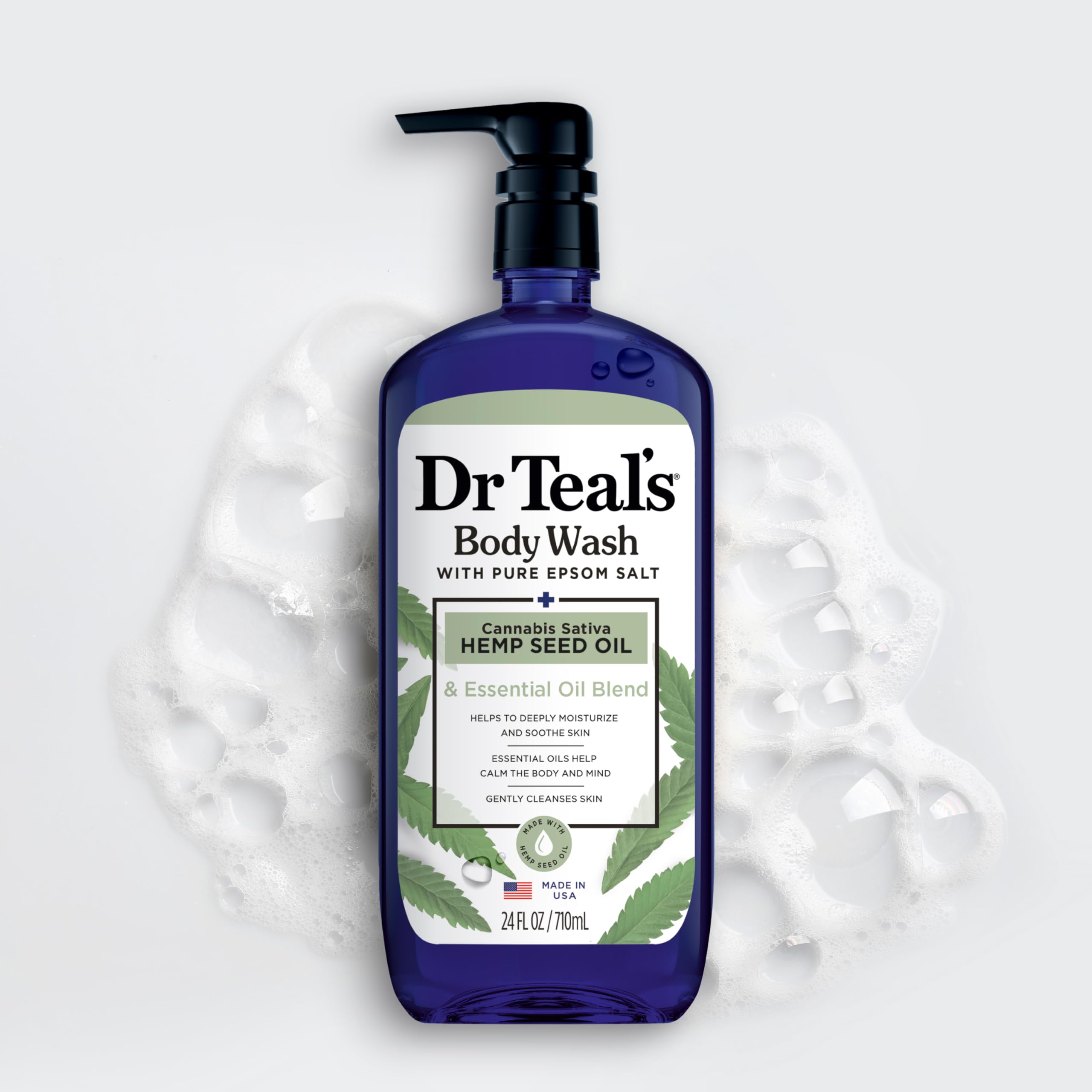 Dr Teal's cruelty-free paraben-free wash bottle reflects clean beauty.
