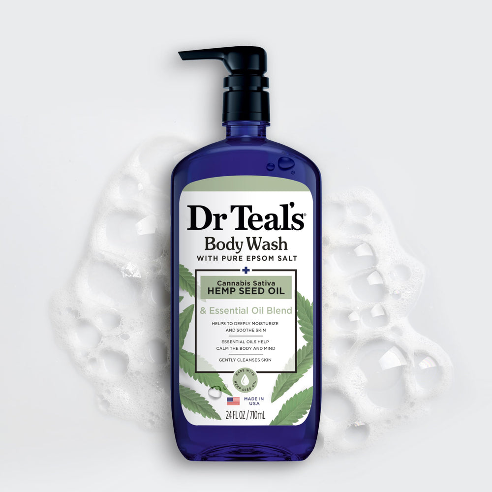 Dr Teal's cruelty-free paraben-free wash bottle reflects clean beauty.