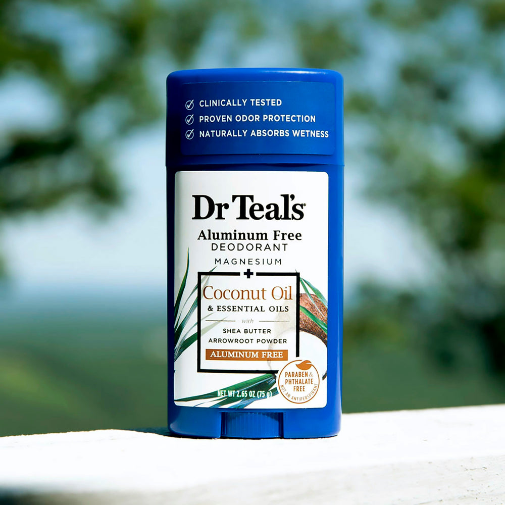 Aroma tropical de coco en Dr Teal's desodorante