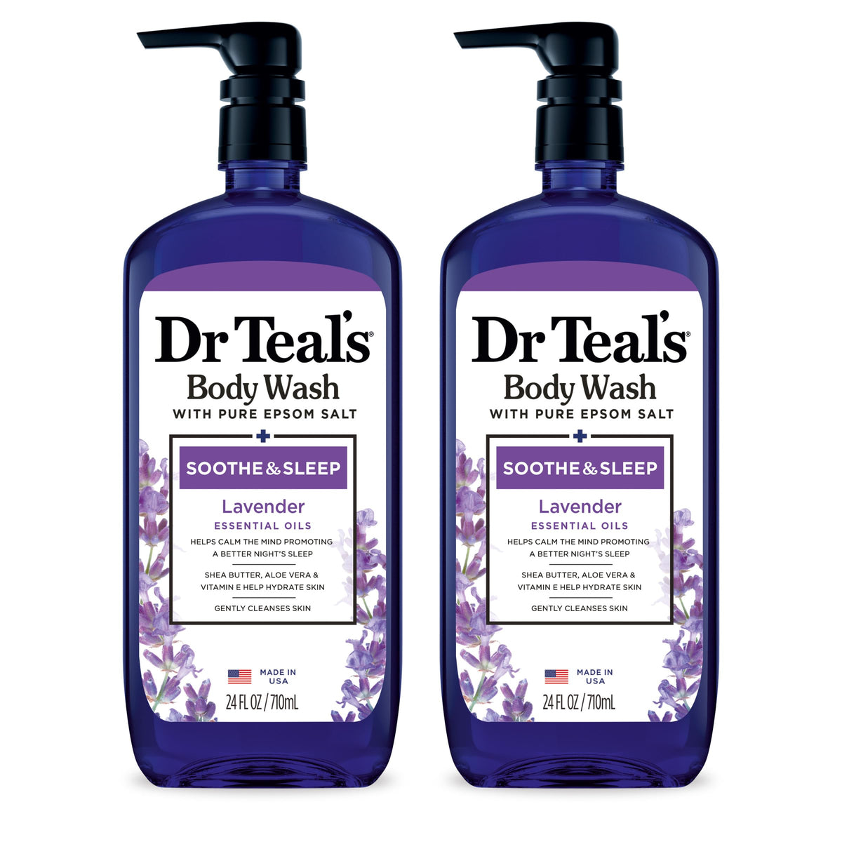 Dr Teal's ducha corporal Lavanda y sal Epsom para relajación suave