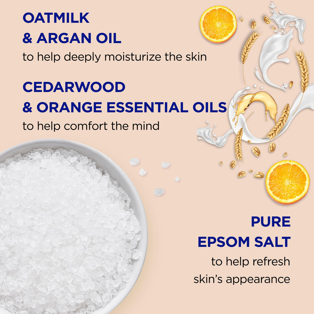 Argan oil highlight in Dr Teal's bath soak for skin nourishment
