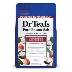 Dr Teal's Epsom Salt bottle with magnesium soak for muscle relaxation.