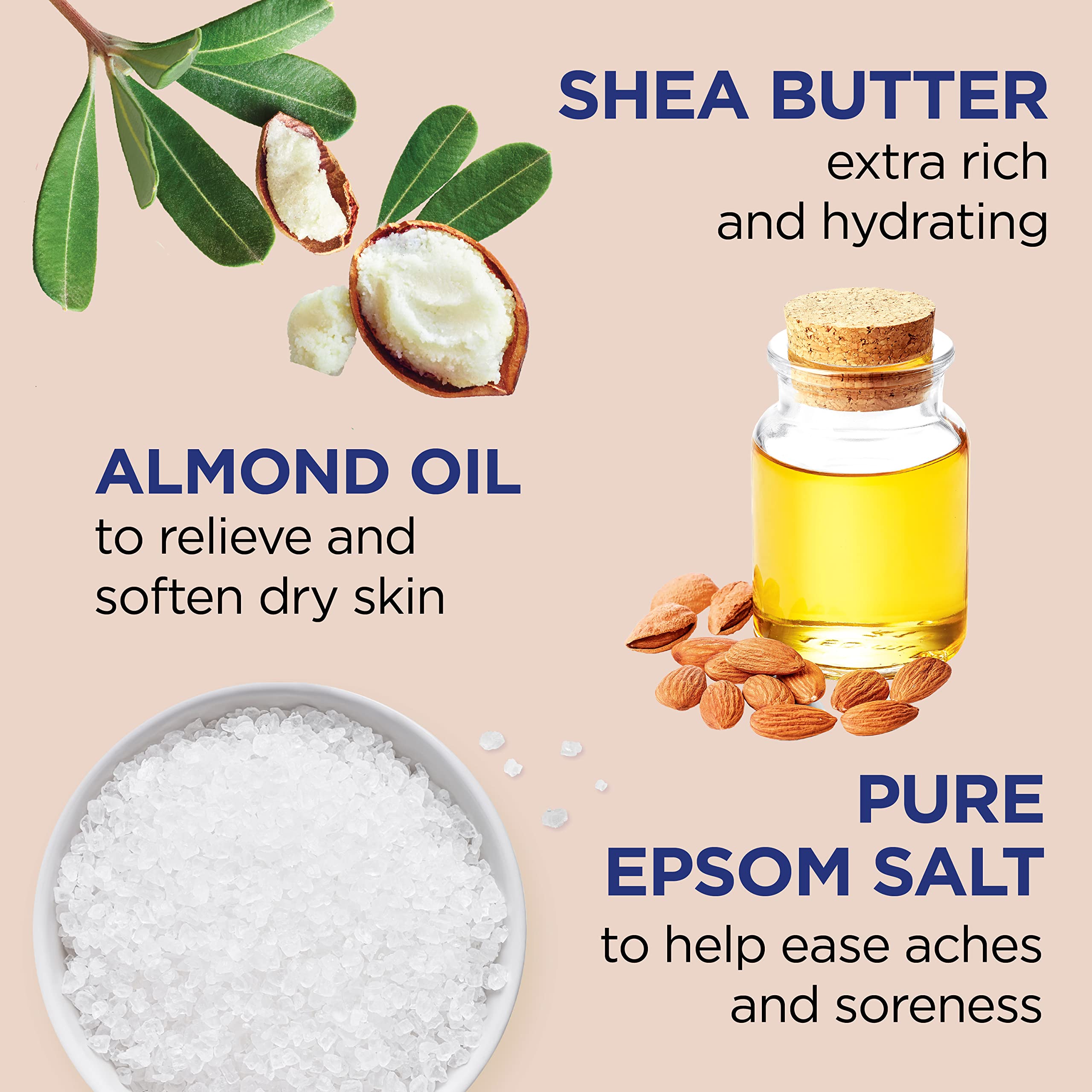Dr Teal's Epsom Salt crystals close-up emphasizing soothing crystals.
