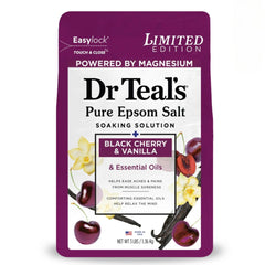 Dr Teal's Epsom Salt pour under warm water for a soothing soak.