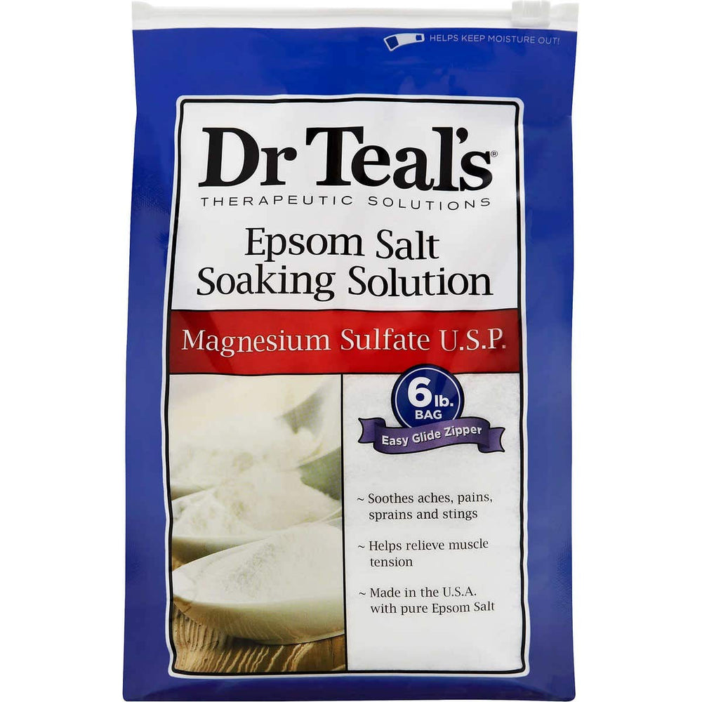 Dr Teal's Epsom Salt two-bag pack for relaxing bath and muscle relief