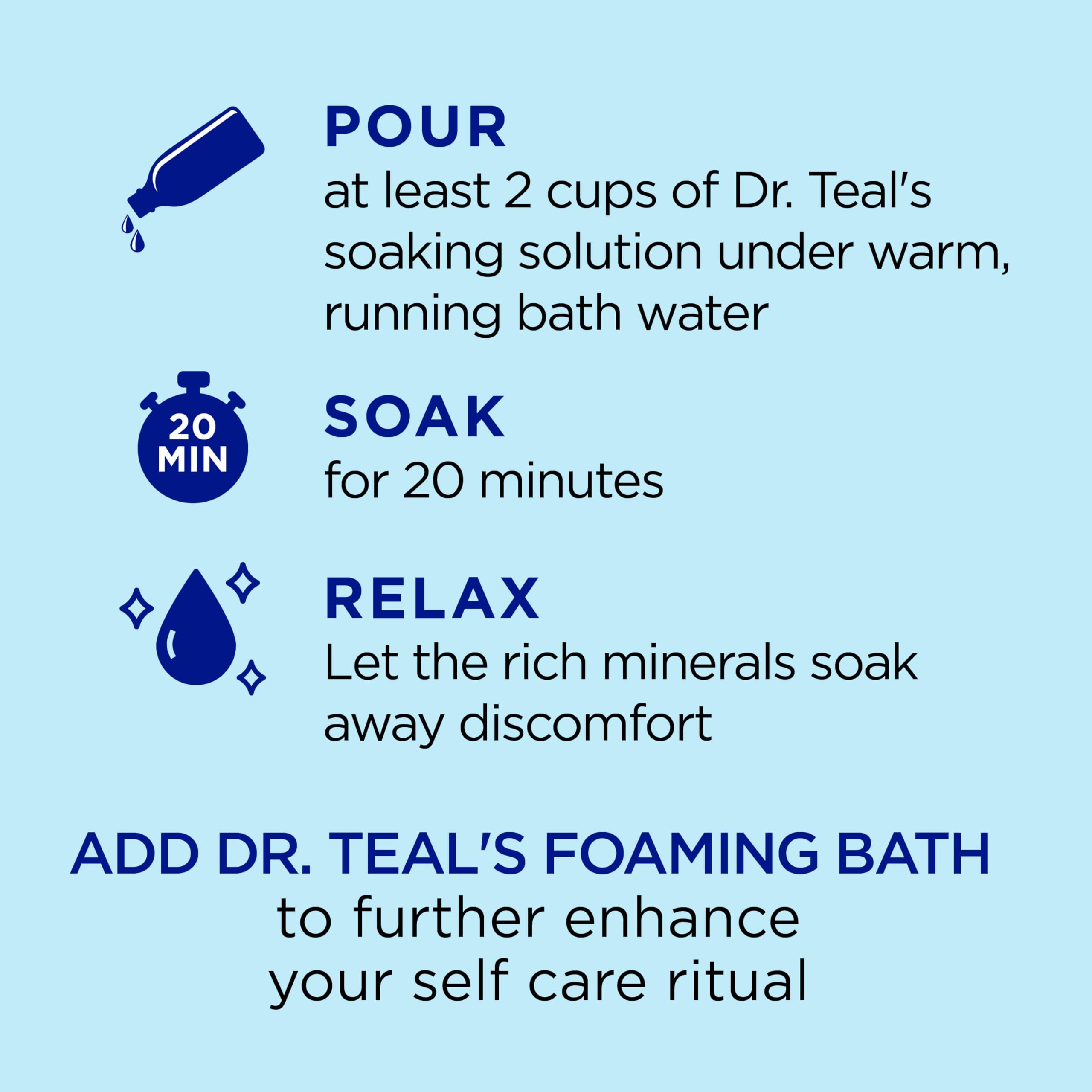 Dr Teal's essential oils aroma evokes calming mood during bath.