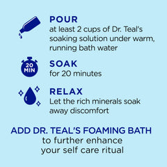 Dr Teal's essential oils aroma evokes calming mood during bath.