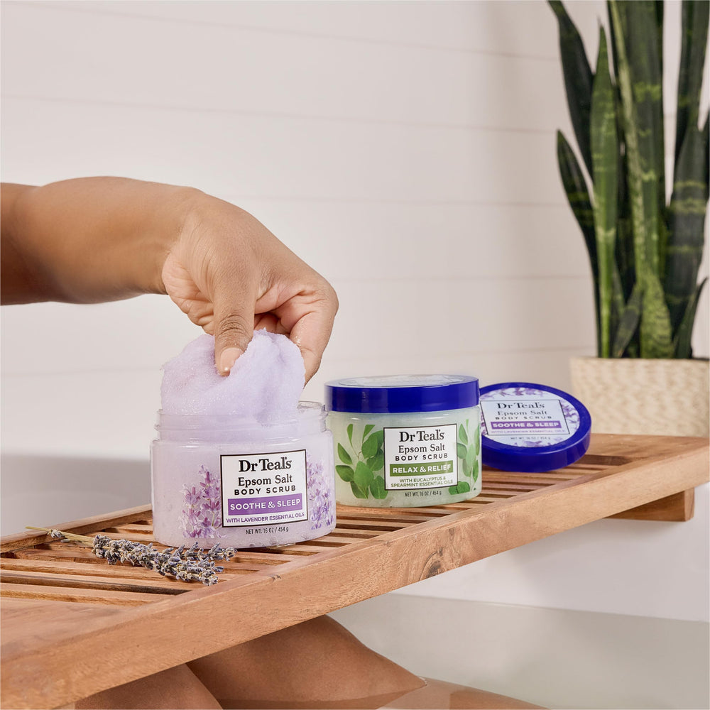 Dr Teal's exfoliation motion demonstrates safe, effective skin renewal.