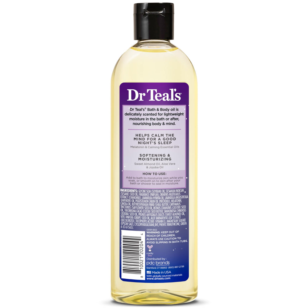 Dr Teal's frasco nocturno, enfoque en la experiencia de relajación y cuidado corporal.