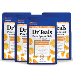 Dr Teal's Glow & Radiance bath salt with Vitamin C delivers skin-brightening benefits and a refreshing vibe.