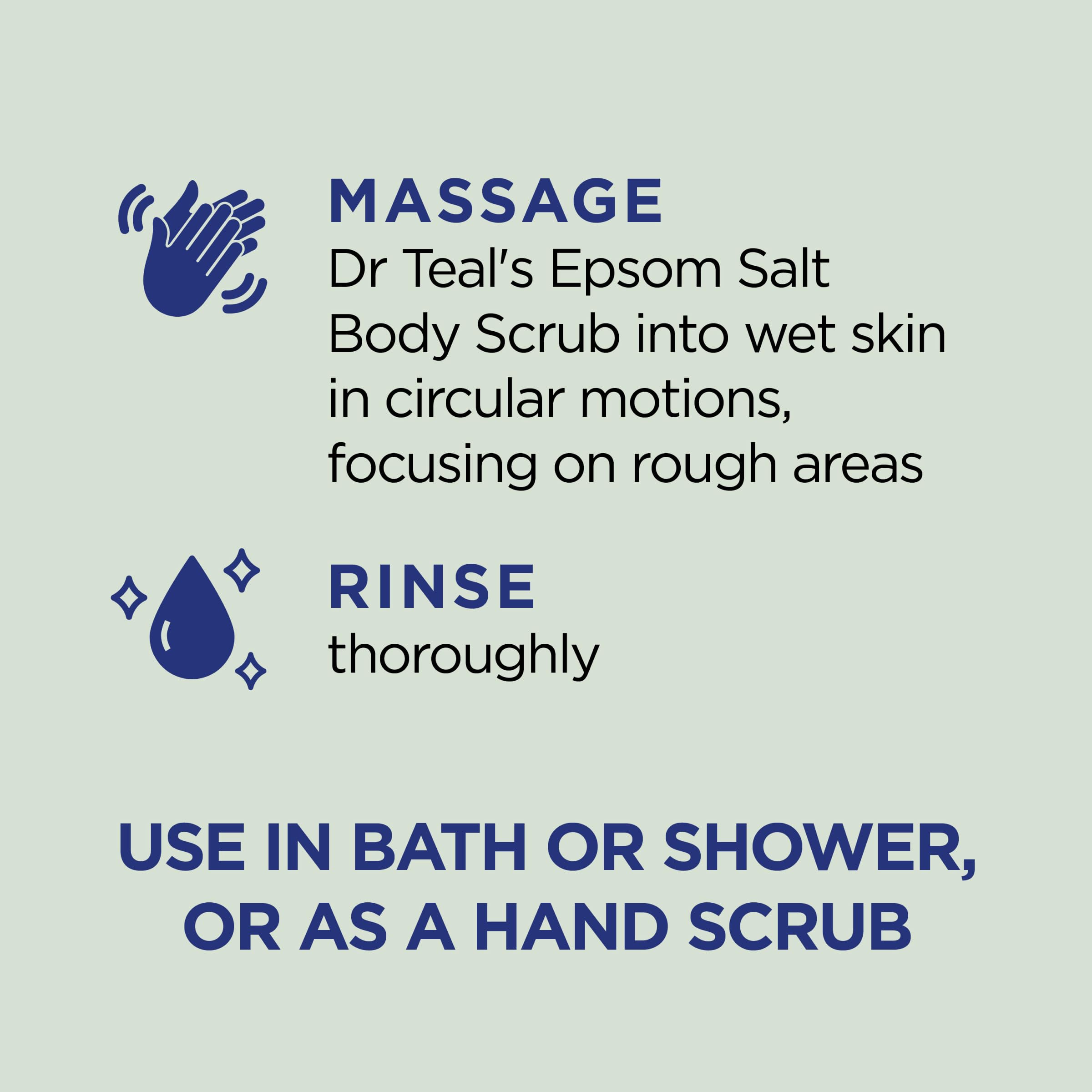Dr Teal's manteca de karité y jojoba hidratan tras la exfoliación.