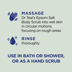 Dr Teal's manteca de karité y jojoba hidratan tras la exfoliación.