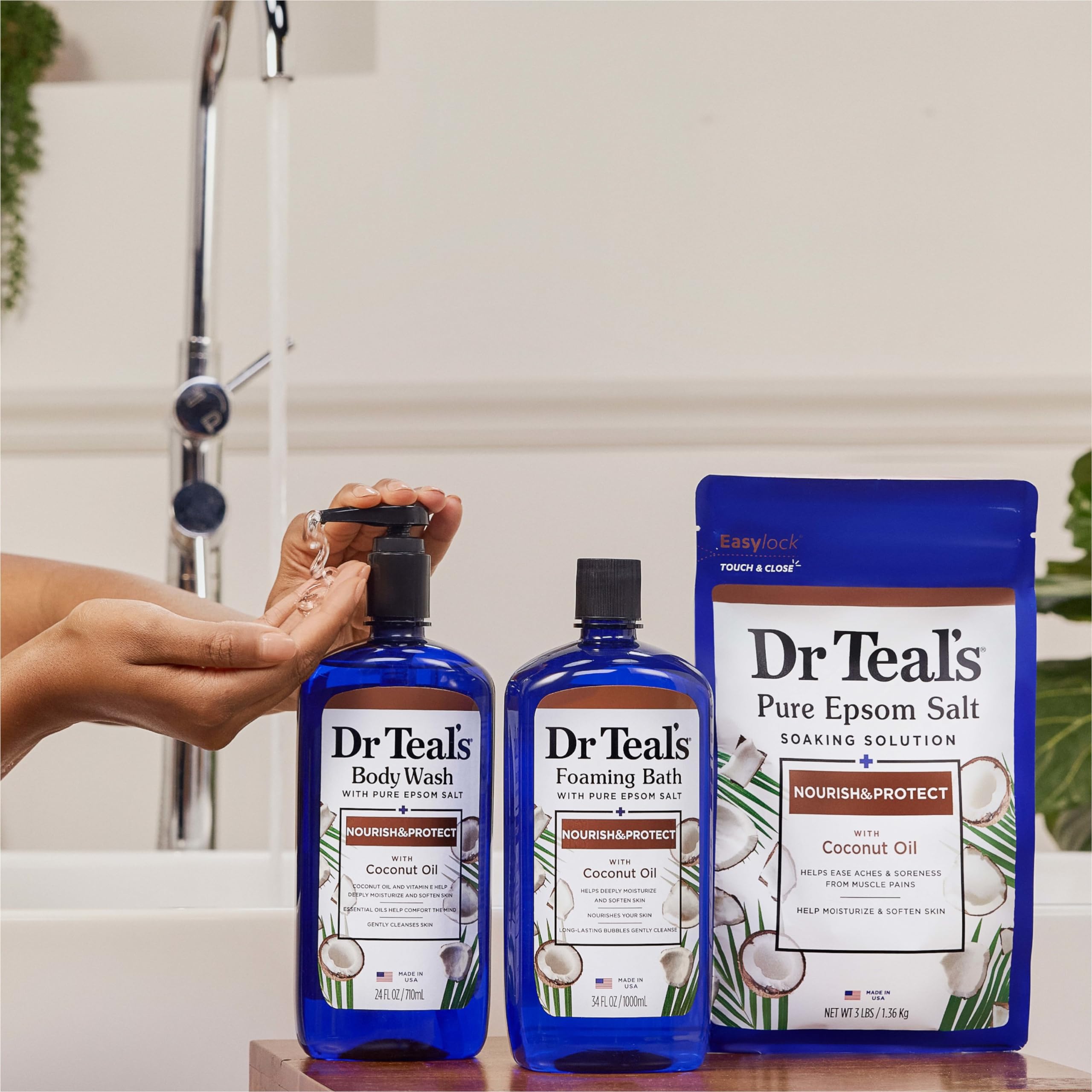 Ingrediente clave: sales de Epsom para una experiencia de ducha más completa.