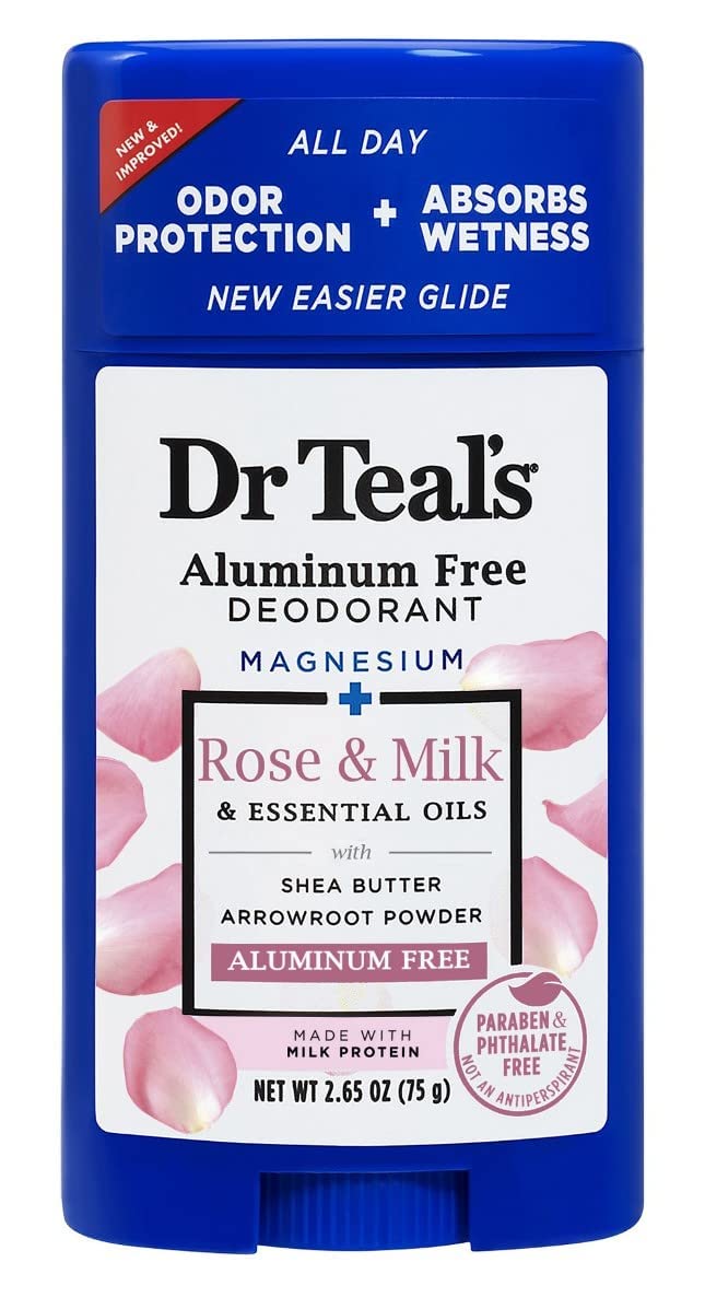 Dr Teals JUEGO REGALO DESODORANTE rosa-leche, aroma delicado que acompaña todo el día.