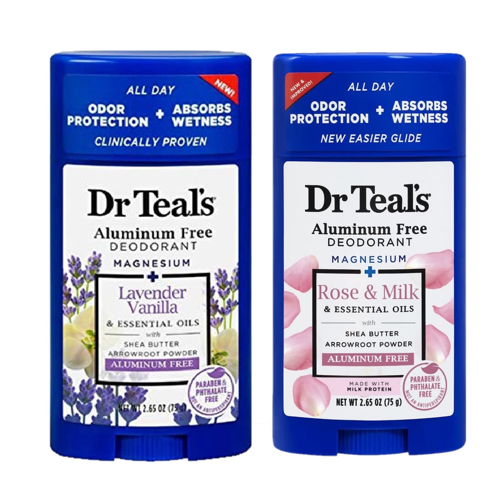 Dr Teals JUEGO REGALO DESODORANTE vainilla-lavanda, aroma suave para uso diario.