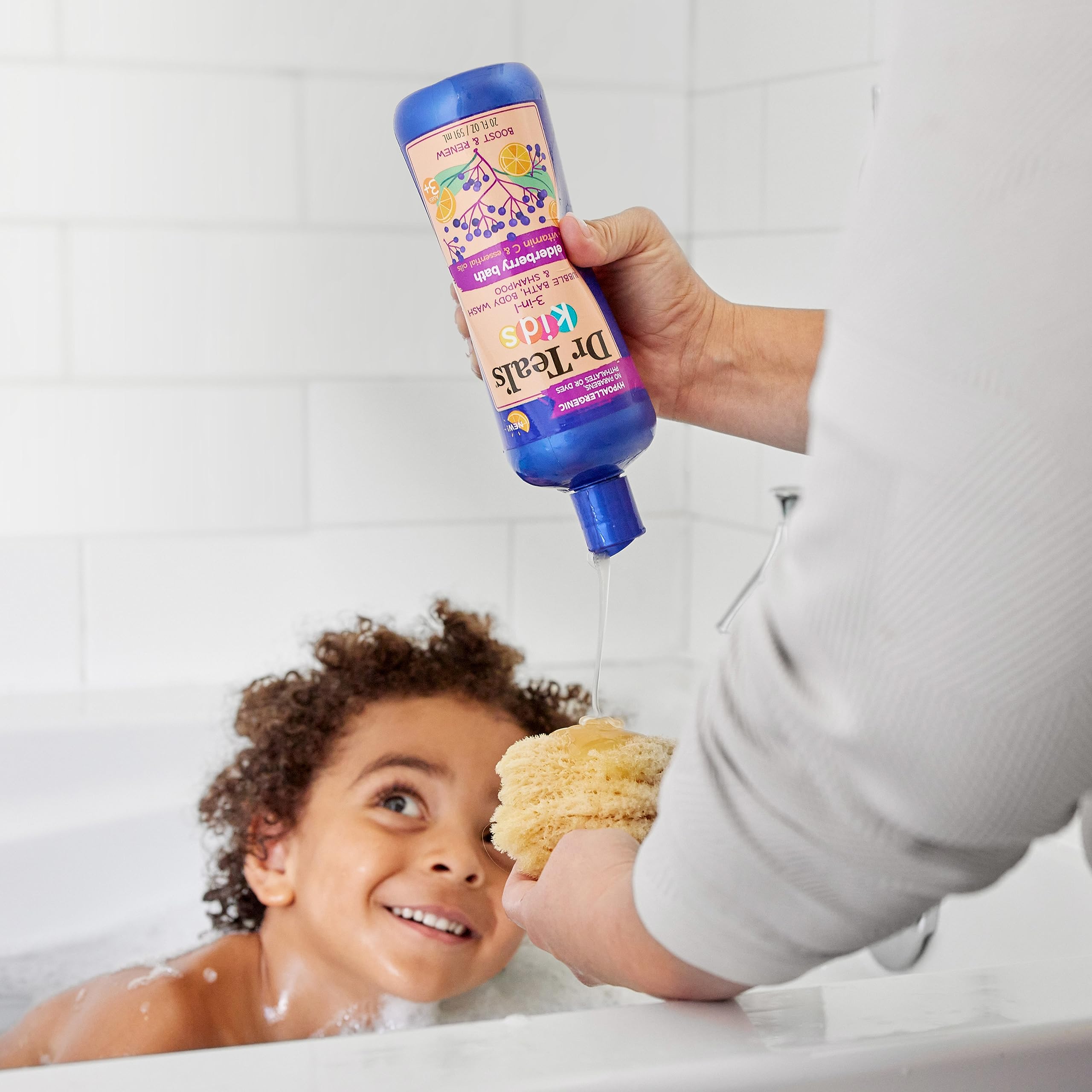 Fórmula sin ftalatos de Dr Teal's Kids Elderberry para seguridad