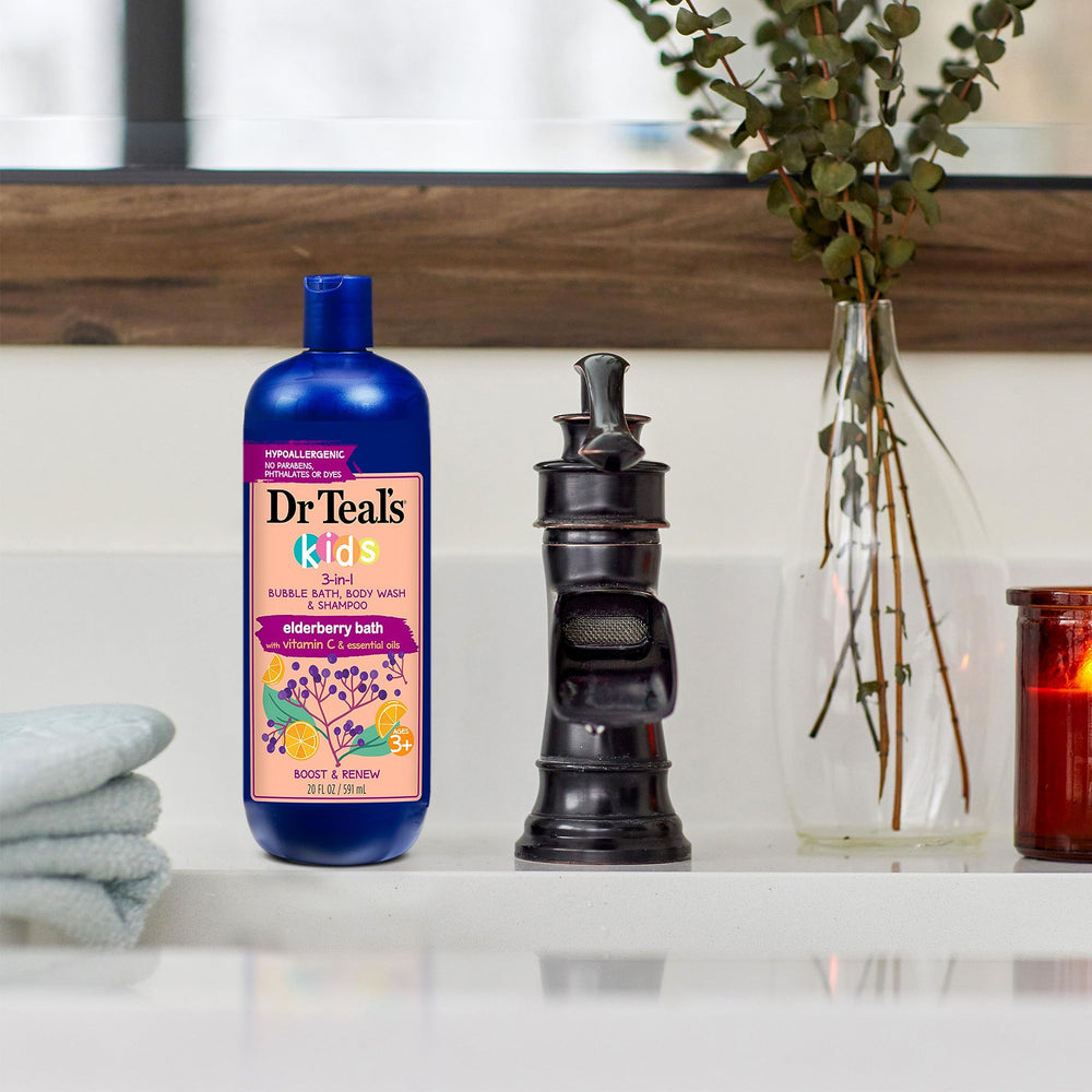 Fórmula sin parabenos de Dr Teal's Kids Elderberry para piel delicada