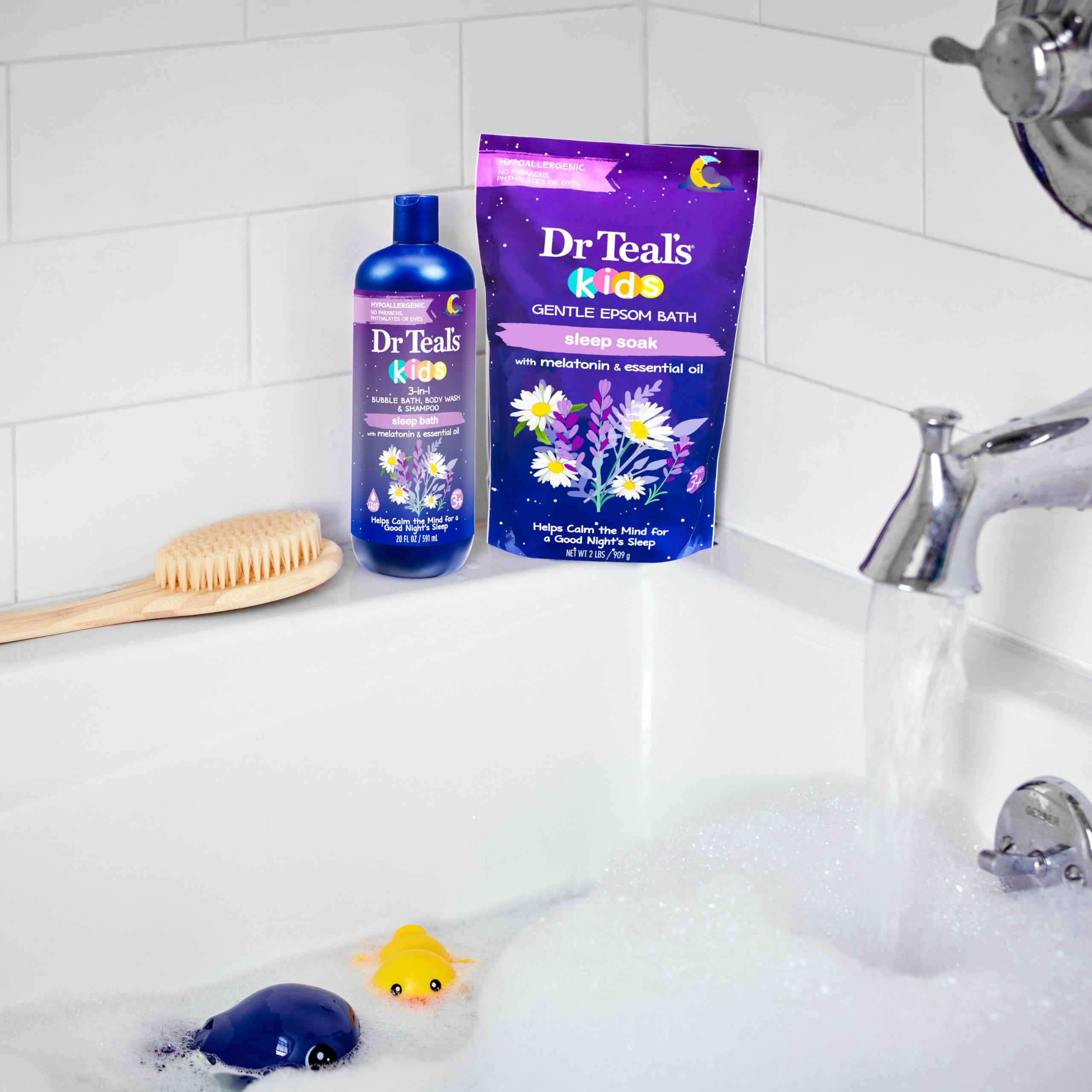 Dr Teal's Kids 3-en-1 uso versátil en ducha o bañera.
