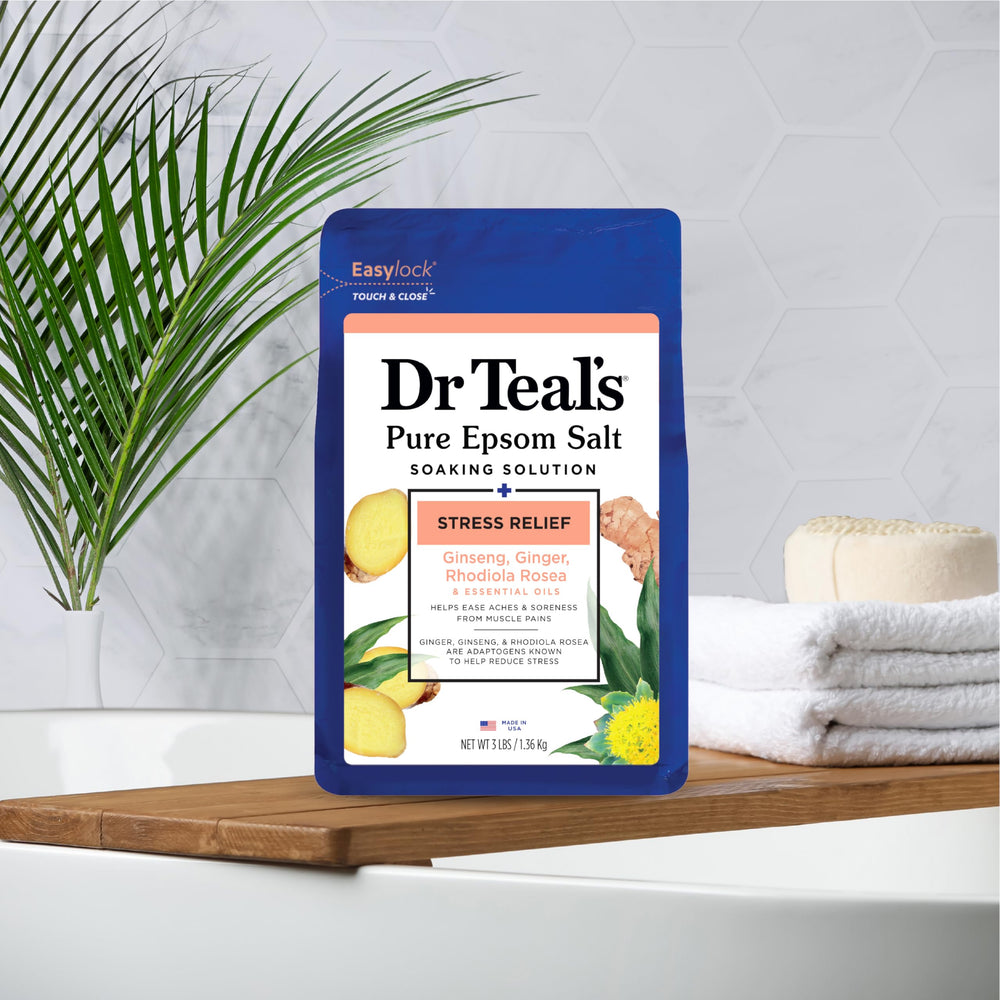Loción corporal de Dr Teal's lista para hidratar tras el baño.