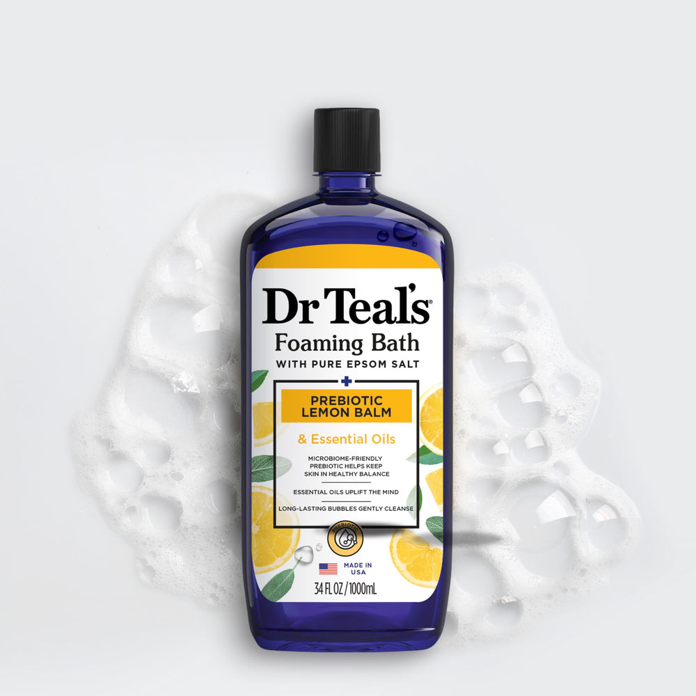 Dr Teal's long-lasting bubbles provide continuous relaxing foam.