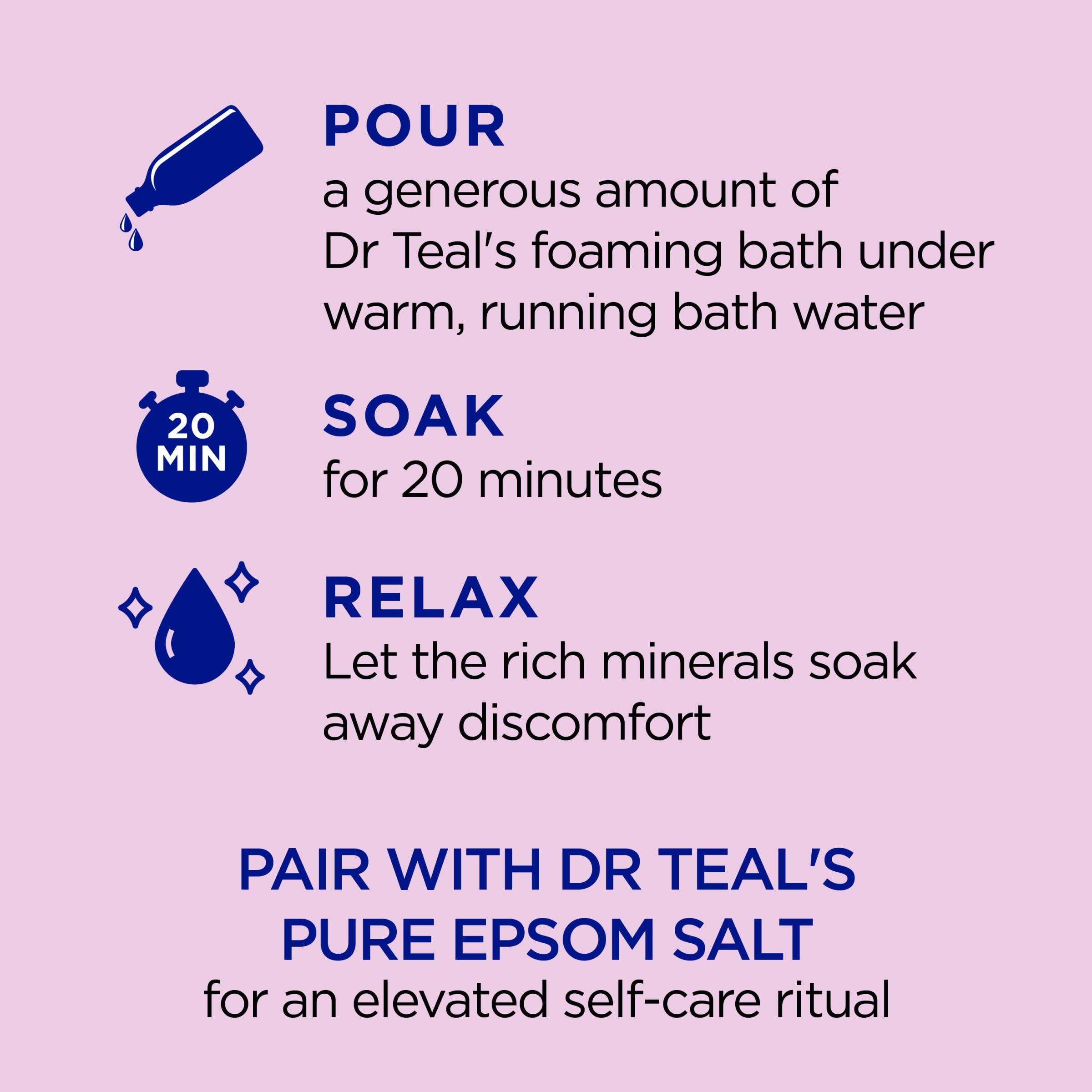 Dr Teal's mezcla de aceites esenciales relajantes para el baño.