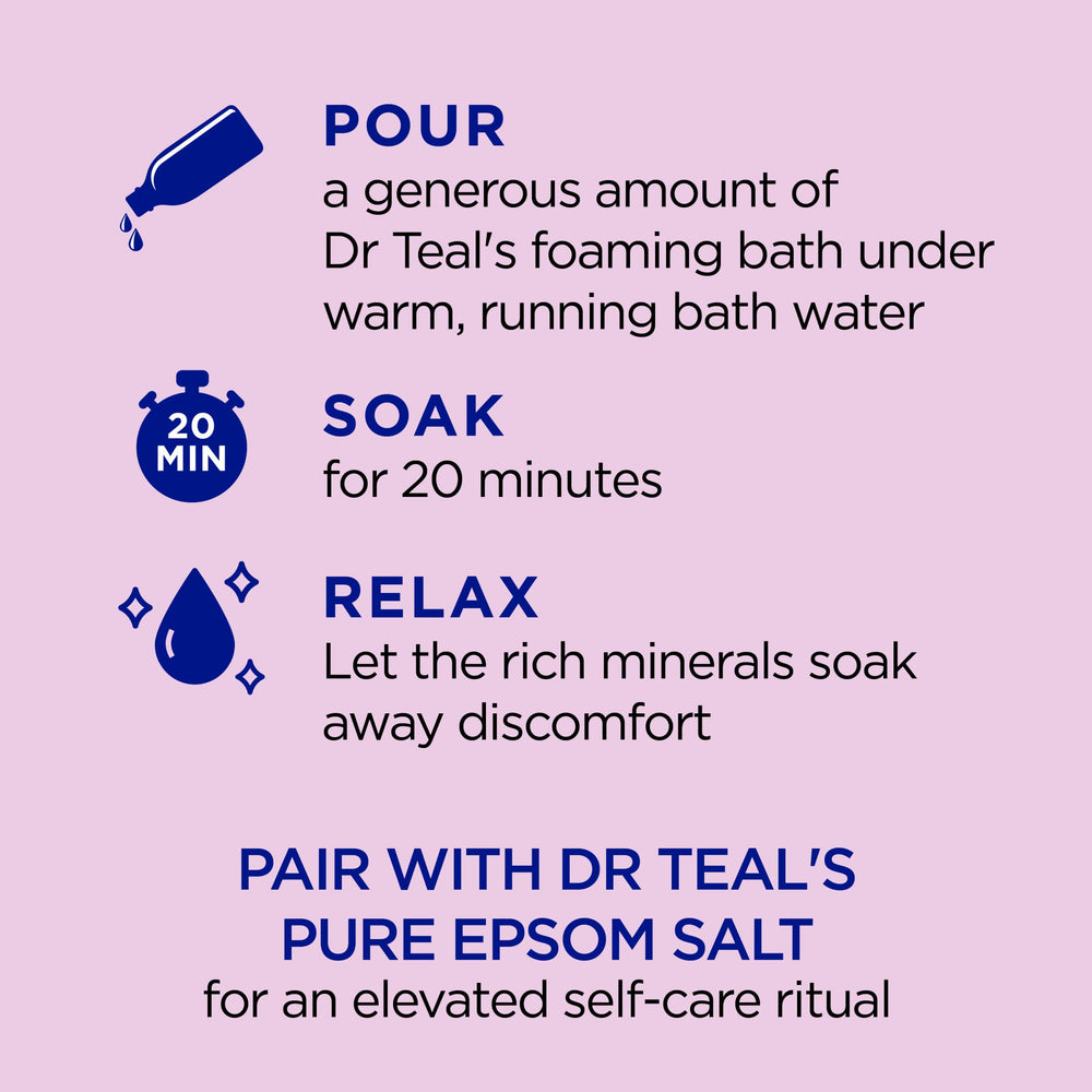 Dr Teal's mezcla de aceites esenciales relajantes para el baño.