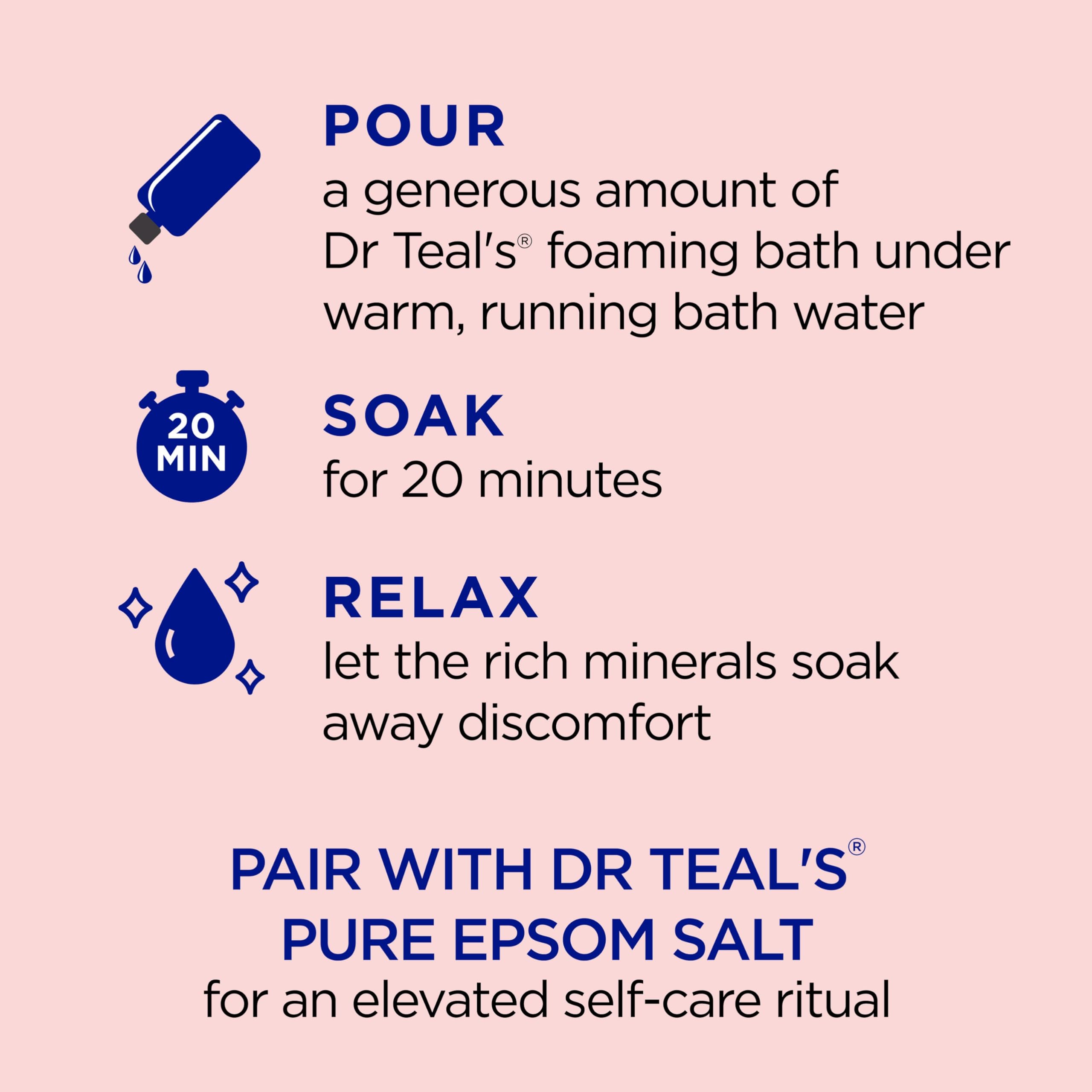 Dr Teal's Mezcla de Aceites Esenciales, aroma calmante para el baño