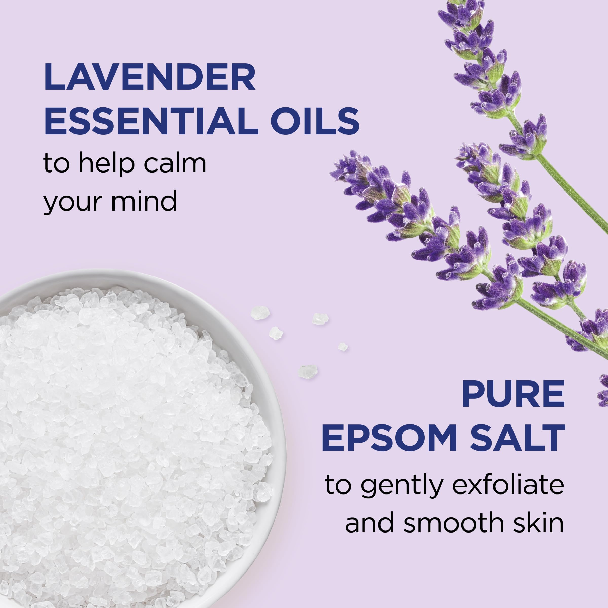 Dr Teal's lavender jar shows creamy texture for gentle exfoliation and hydration.