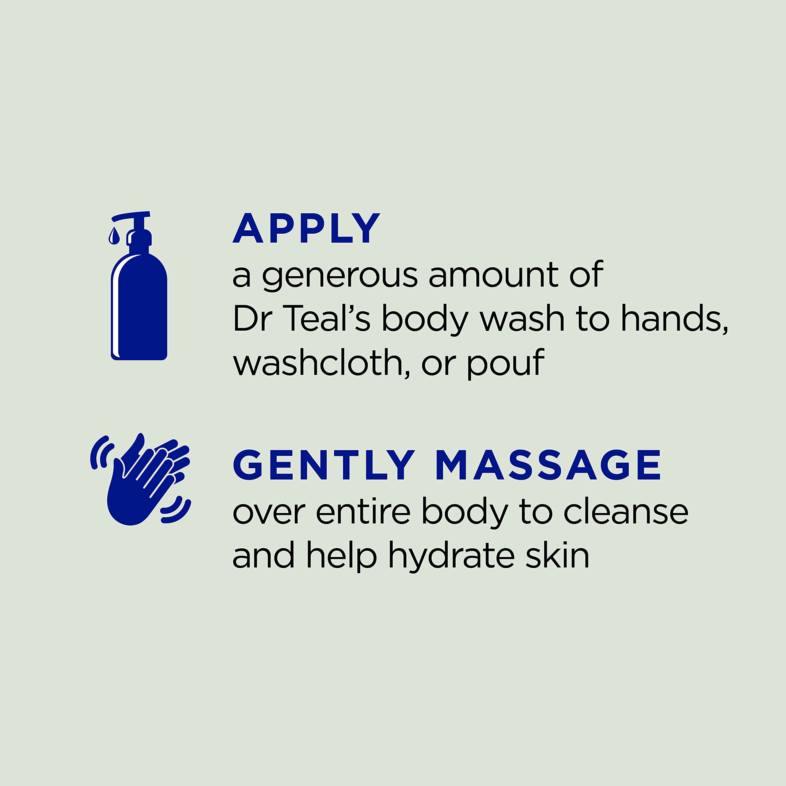 Dr Teal's Relax and Relief bottle pours for a quick cleanse.