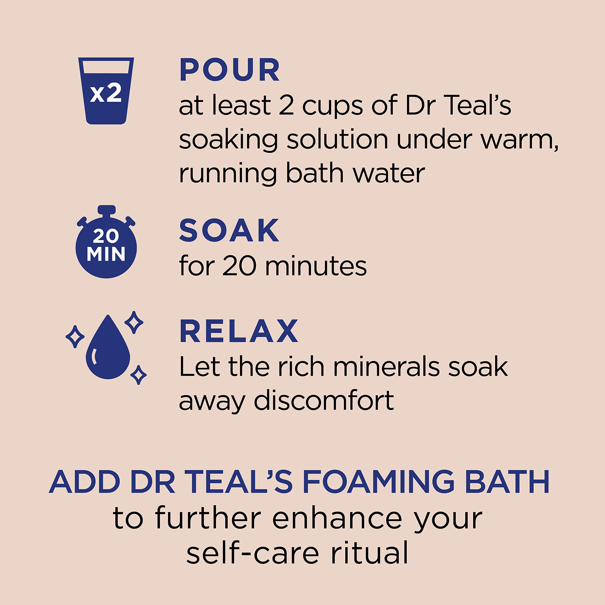 Dr Teal's relaxing aroma in bath helps calm the mind.