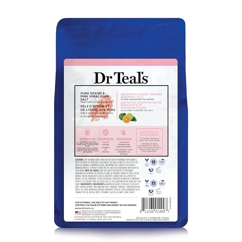 Dr Teal's Restore pink Himalayan salt crystals in a container