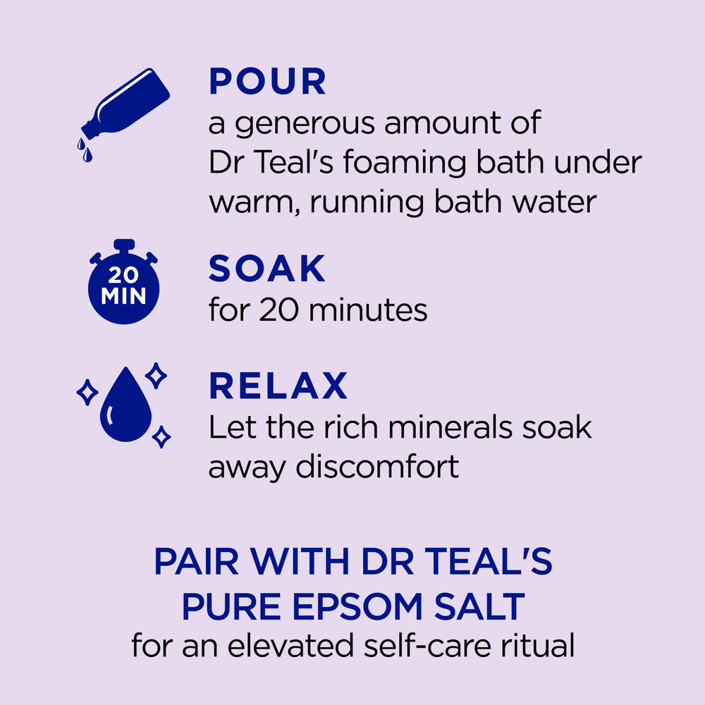 Dr Teal's ritual de bienestar en casa con lavanda.
