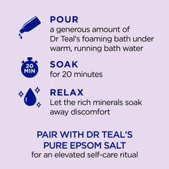 Dr Teal's ritual de bienestar en casa con lavanda.