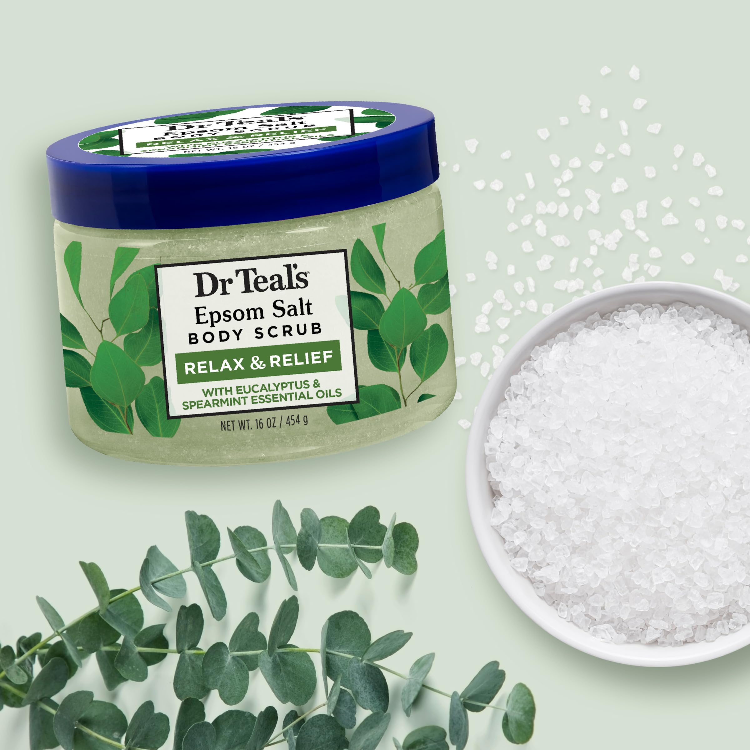 Dr Teal's rutina de cuidado personal con aroma relajante para descanso diario.
