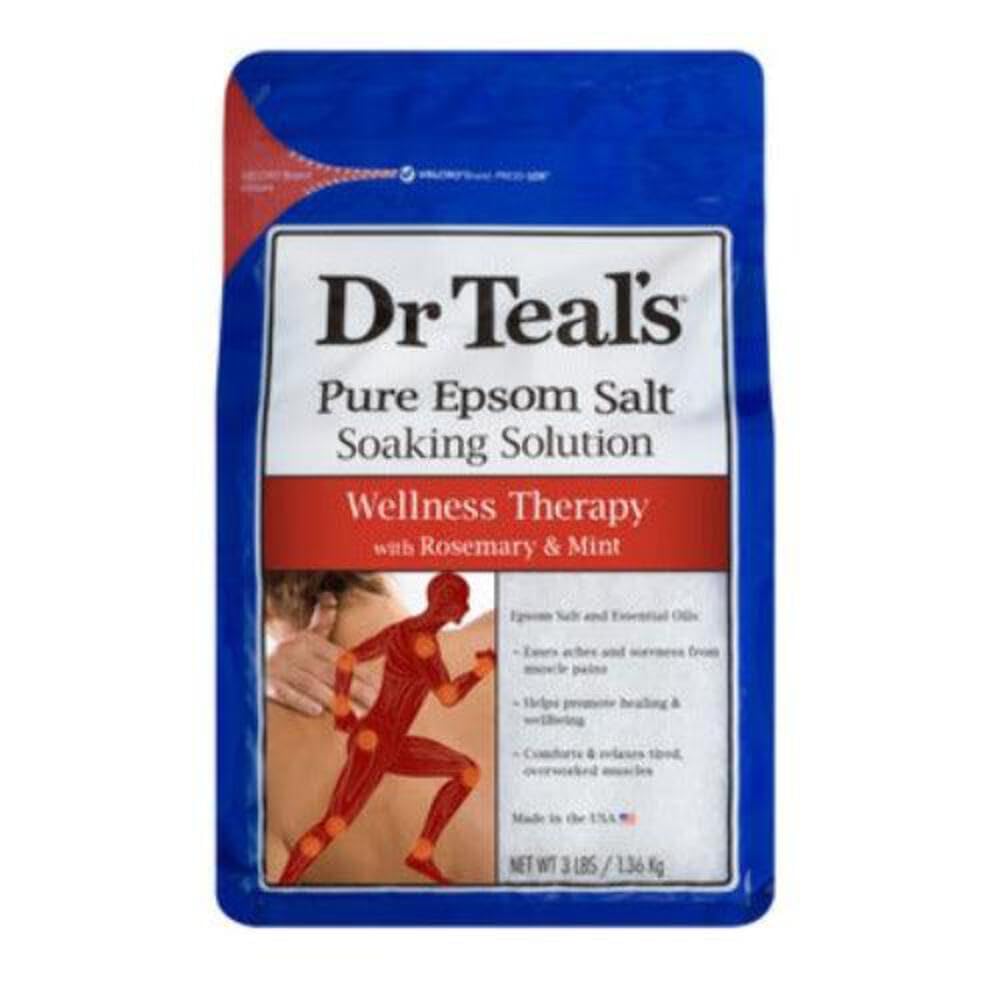 Dr Teal's Rosemary & Mint Wellness Soak calms the mind and refreshes skin.