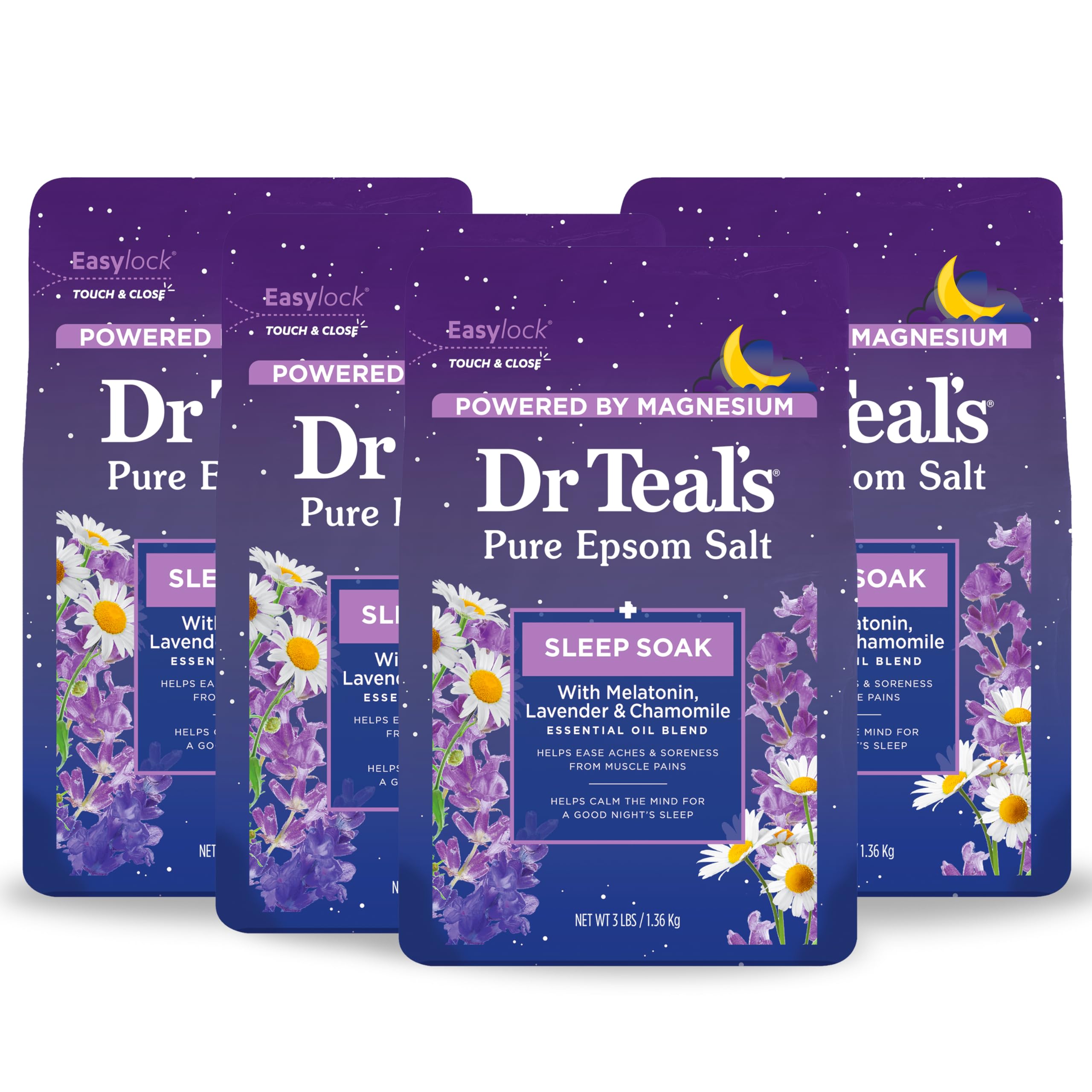 Dr Teal's sal epsom puro en cristales para baño y relajación