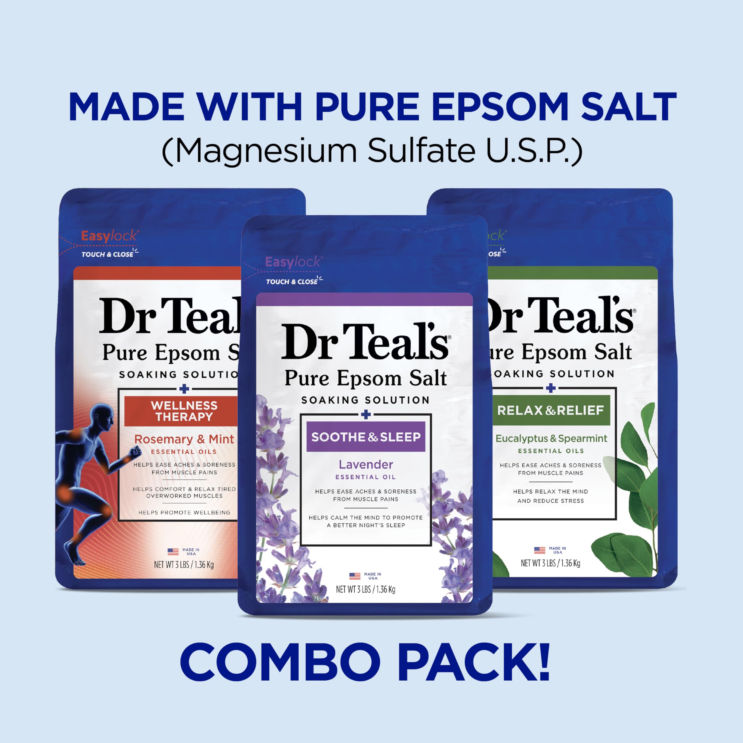 Dr Teal's sal epsom puro lavanda ayuda a calmar la mente