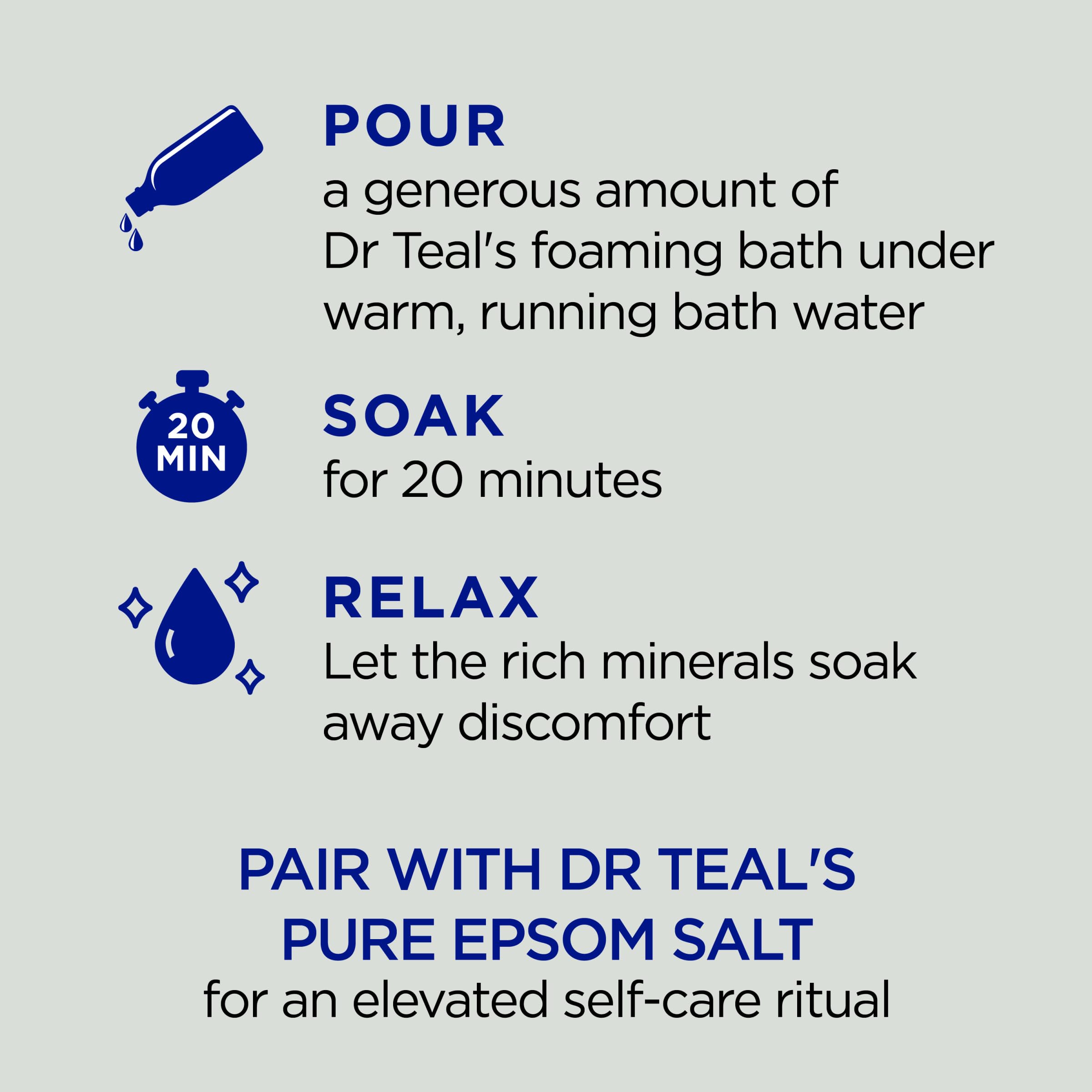 Dr Teal's sales de Epsom puras para piel revitalizada