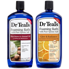 Dr Teal's Shea Butter & Almond Oil, botella de baño espumoso, suaviza piel seca.