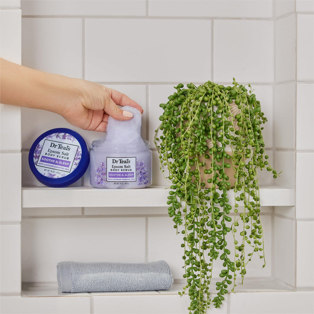 Dr Teal's shea butter aloe vitamin E blend nourishes skin.