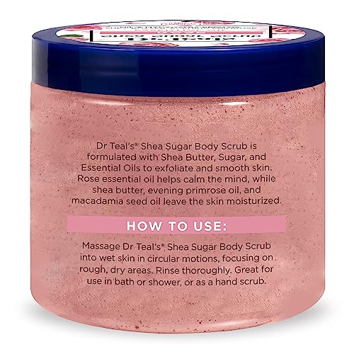 Dr Teal's Rose Shea Sugar Body Scrub exfoliation and hydration use case