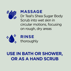 Shower-ready scrub shown for easy bath or shower use.