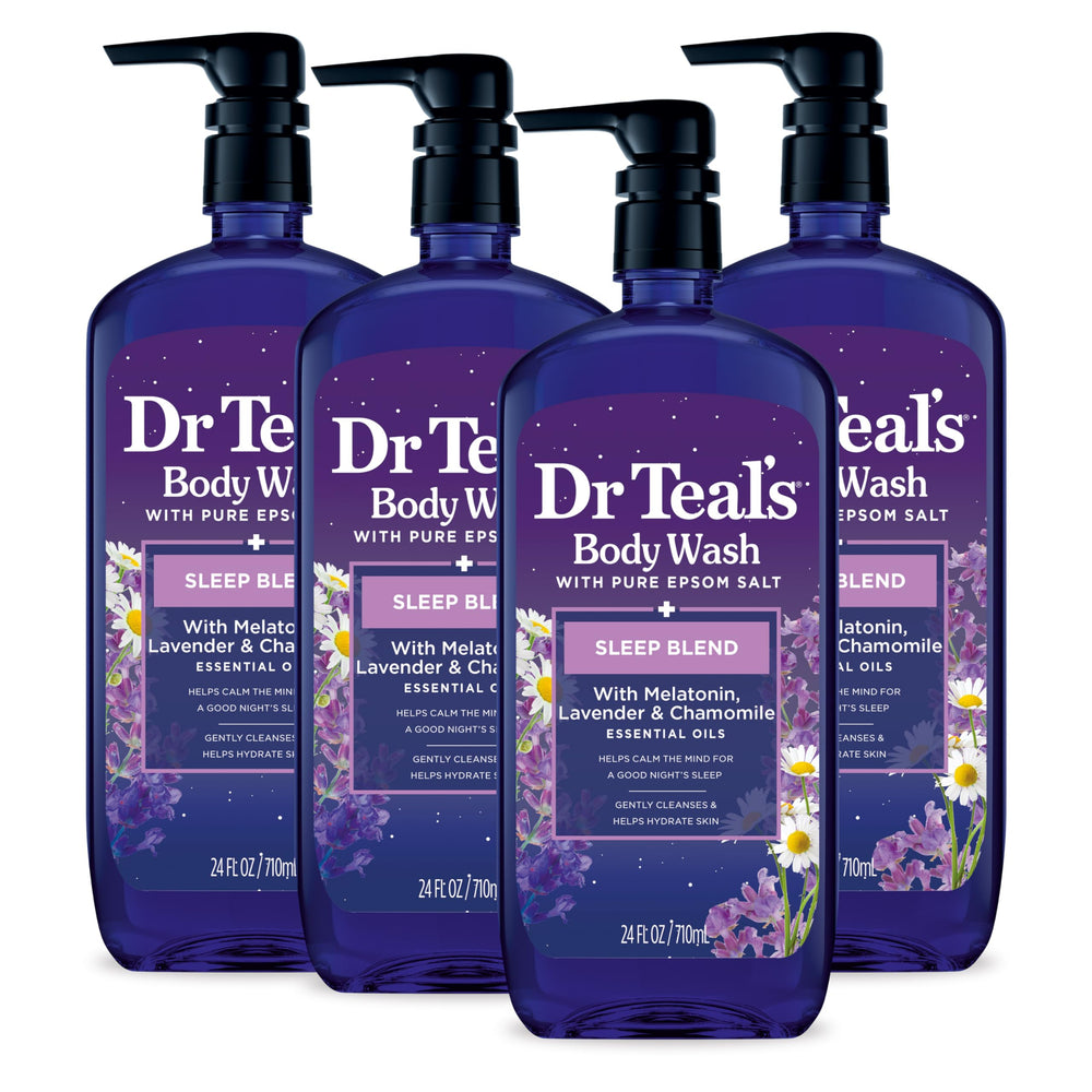 Dr Teal's Sleep Blend Body Wash bottle front with calming lavender scent.