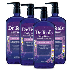 Dr Teal's Sleep Blend Body Wash bottle front with calming lavender scent.