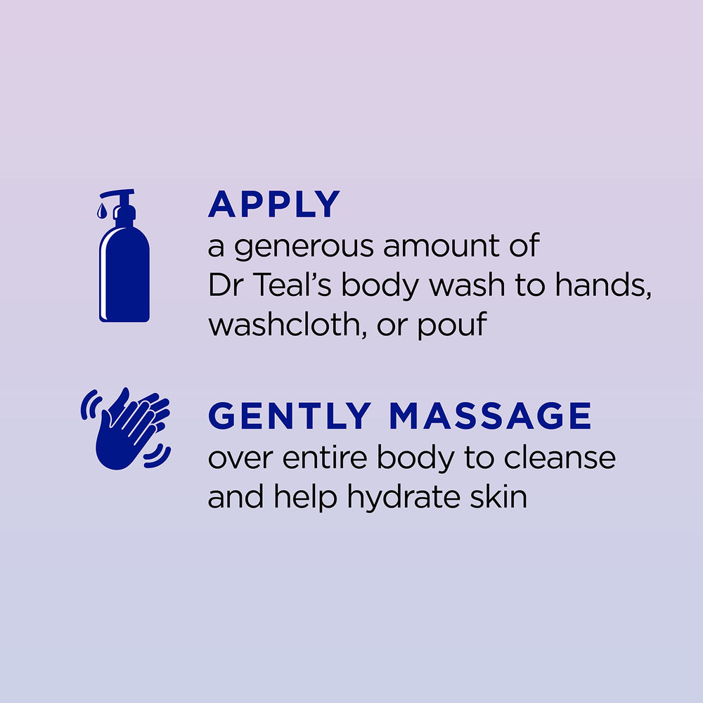 Dr Teal's Sleep Blend Body Wash pump action ready for a calming nightly routine.