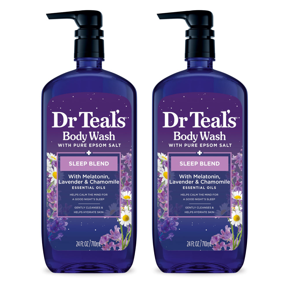 Dr Teal's Sleep Blend: paquete de dos botellas para la rutina nocturna.
