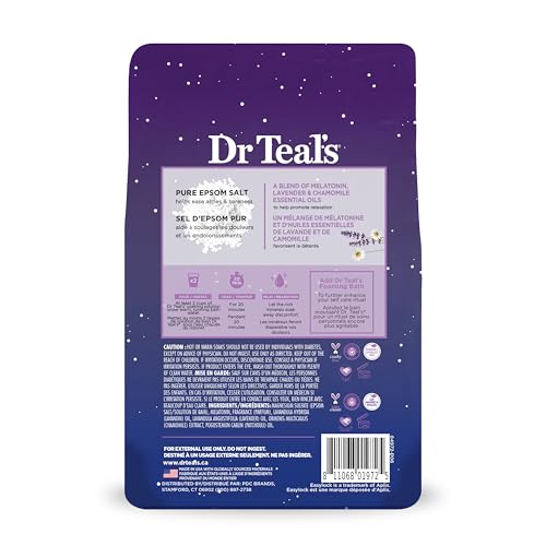 Dr Teal's Sleep Blend with melatonin and essential oils ready for bed.